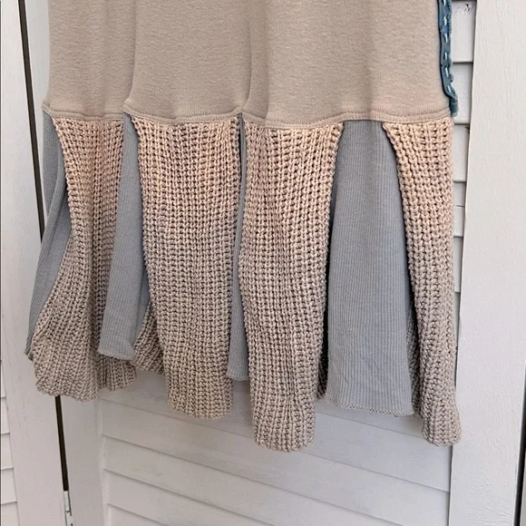 Free People We The Free Ribbed Distressed Neck Tank Dress Knit Hem Size Medium - Picture 5 of 11